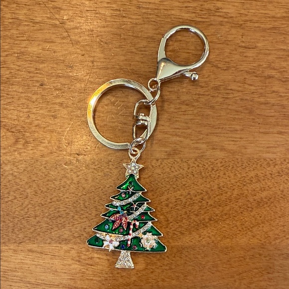Christmas tree rhinestone bag, charm/keychain - Picture 2 of 4